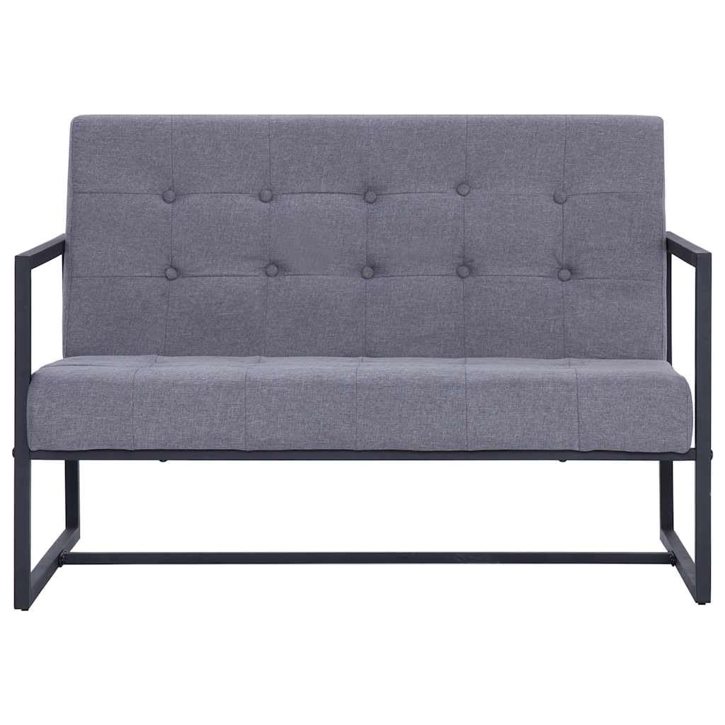 Light Gray 2-Seater Fabric Loveseat Sofa with Steel Legs A777413