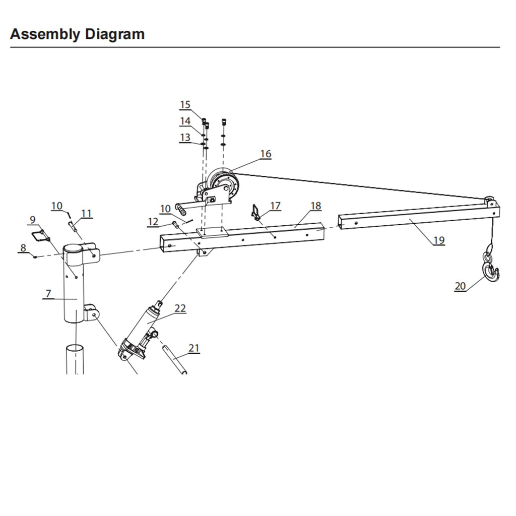 Hydraulic Pickup Truck Crane with 1000 lbs Capacity L29221