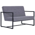 Light Gray 2-Seater Fabric Loveseat Sofa with Steel Legs A777413