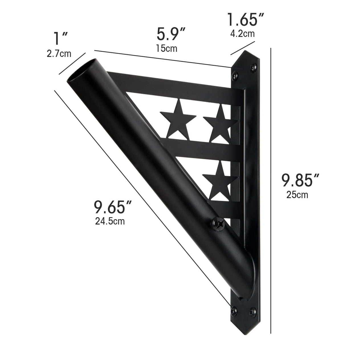 Flag Pole Heavy Duty Iron Weather Resistant Mounting Brackets G456