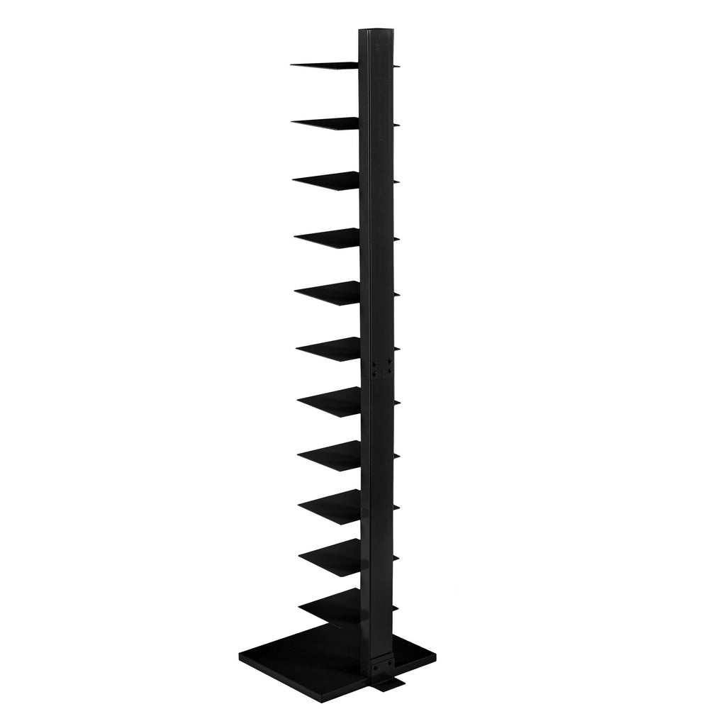 Black 12 Shelf Metal Book Tower F2206