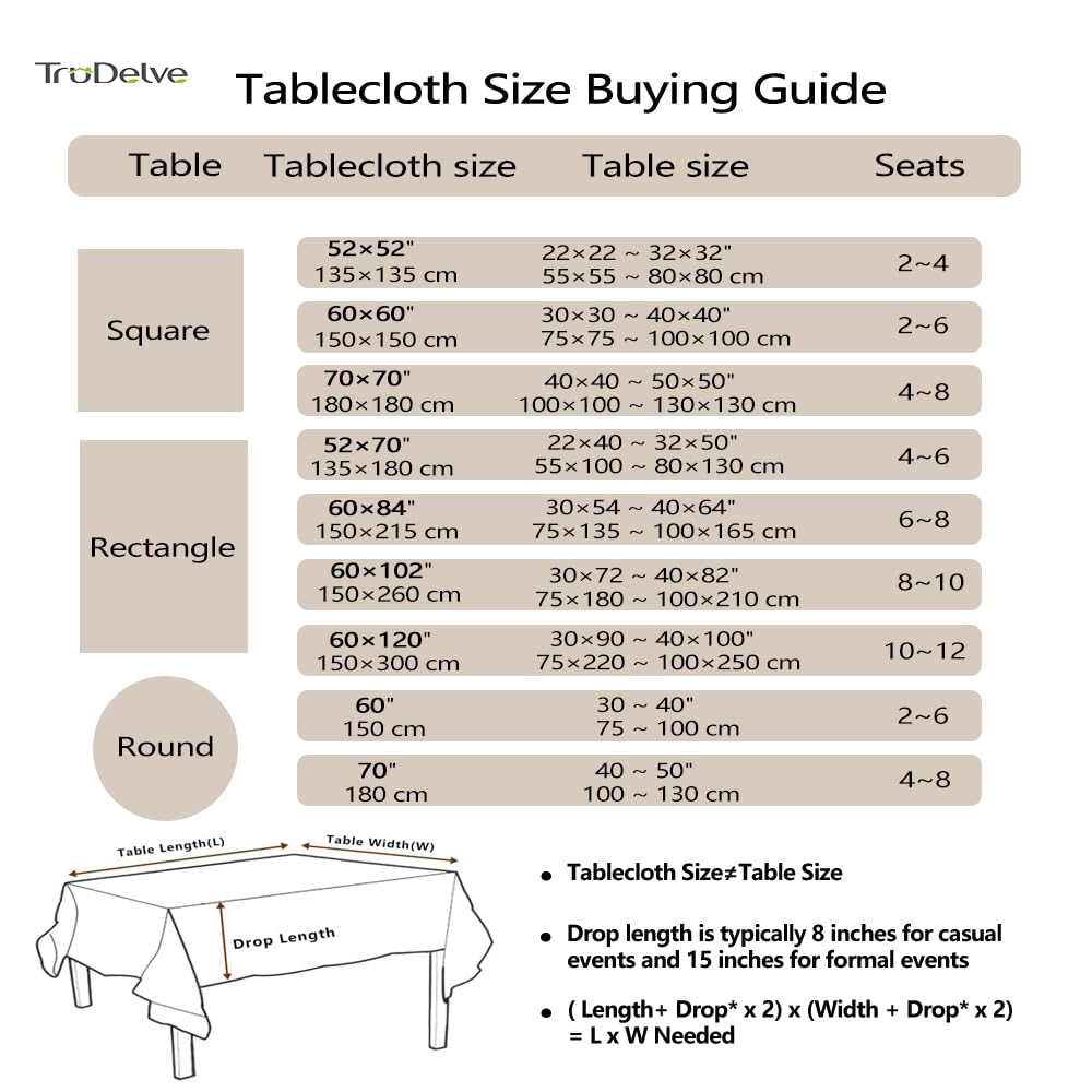 Square 52x52 Inch Washable Tablecloth X227