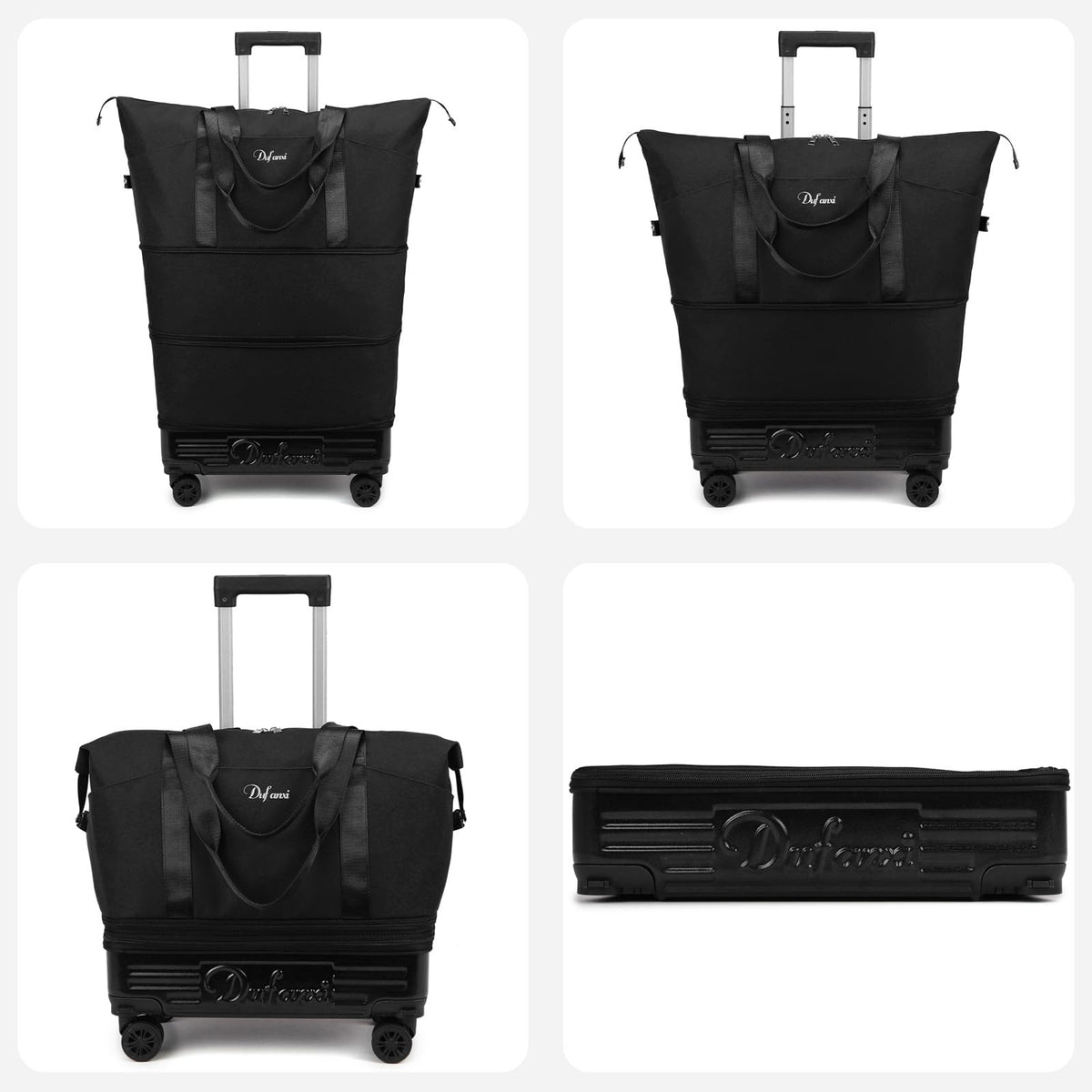 Expandable Rolling Travel Bag with Removable Wheels & Handle E52785