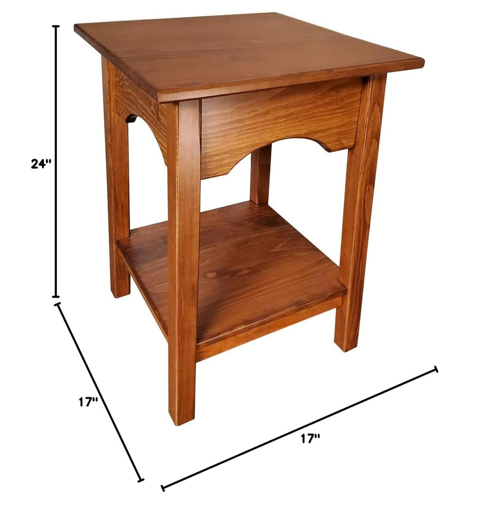 Wooden 2 Tier Square End Table Q247