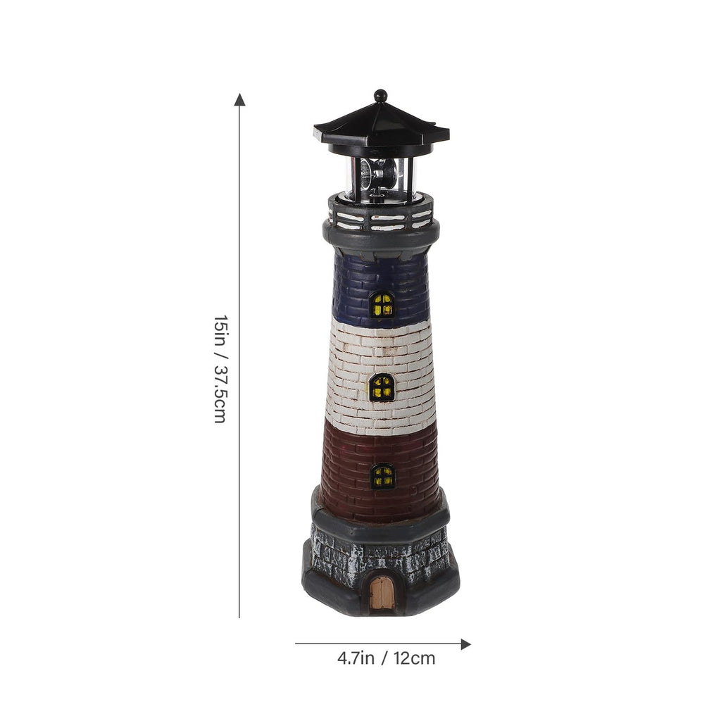 Solar Garden Lighthouse Statue 14.76In Waterproof M446
