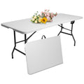 6 ft Plastic Folding Table with Carry Handle E533127