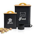 Black Airtight Cat Food Storage Container with Scoop Y878714