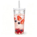 20 oz Glass Cups with Lids and Straws G39687