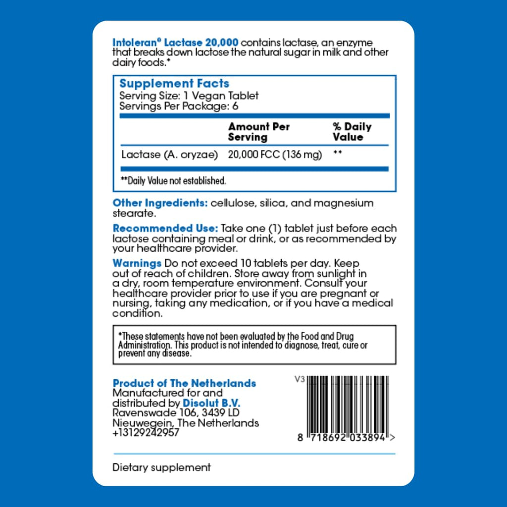 Lactase Digestive Enzymes 6 Scored Tablets X683775