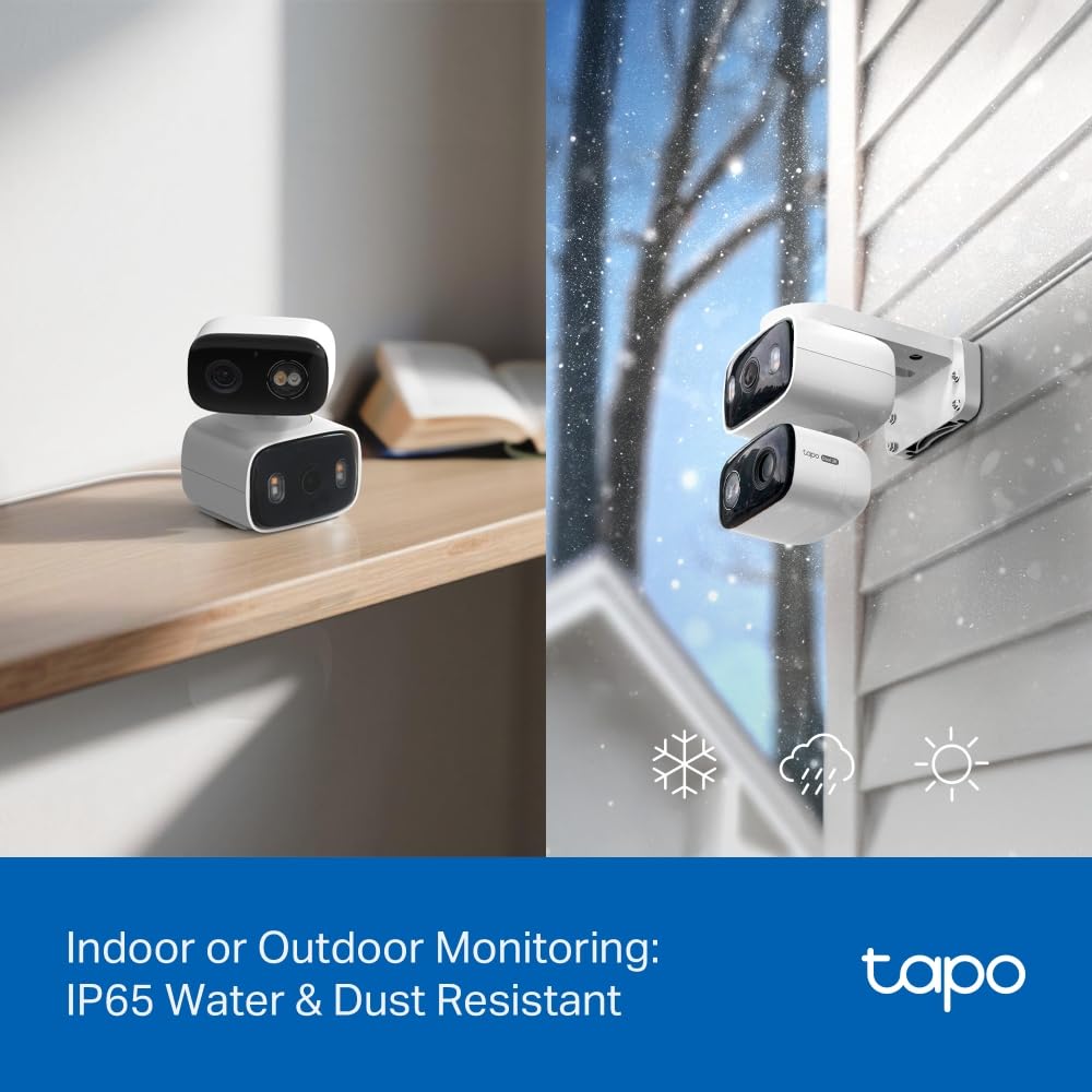 2K Indoor/Outdoor Dual Lens Pan/Tilt Wired Security Camera D8579