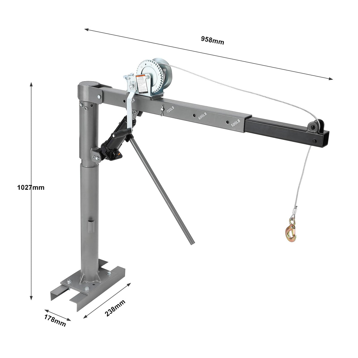 Hydraulic Pickup Truck Crane with 1000 lbs Capacity L29221