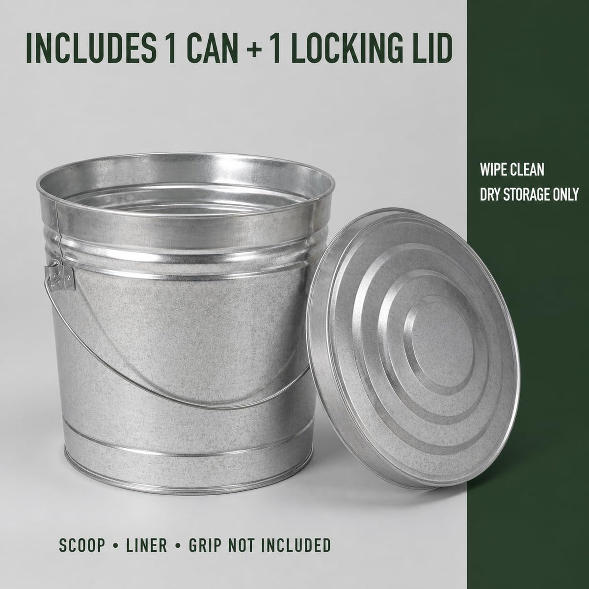 6 Gallon Galvanized Steel Can with Locking Lid Z345186