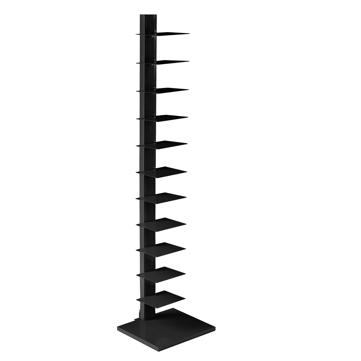 Black 12 Shelf Metal Book Tower F2206