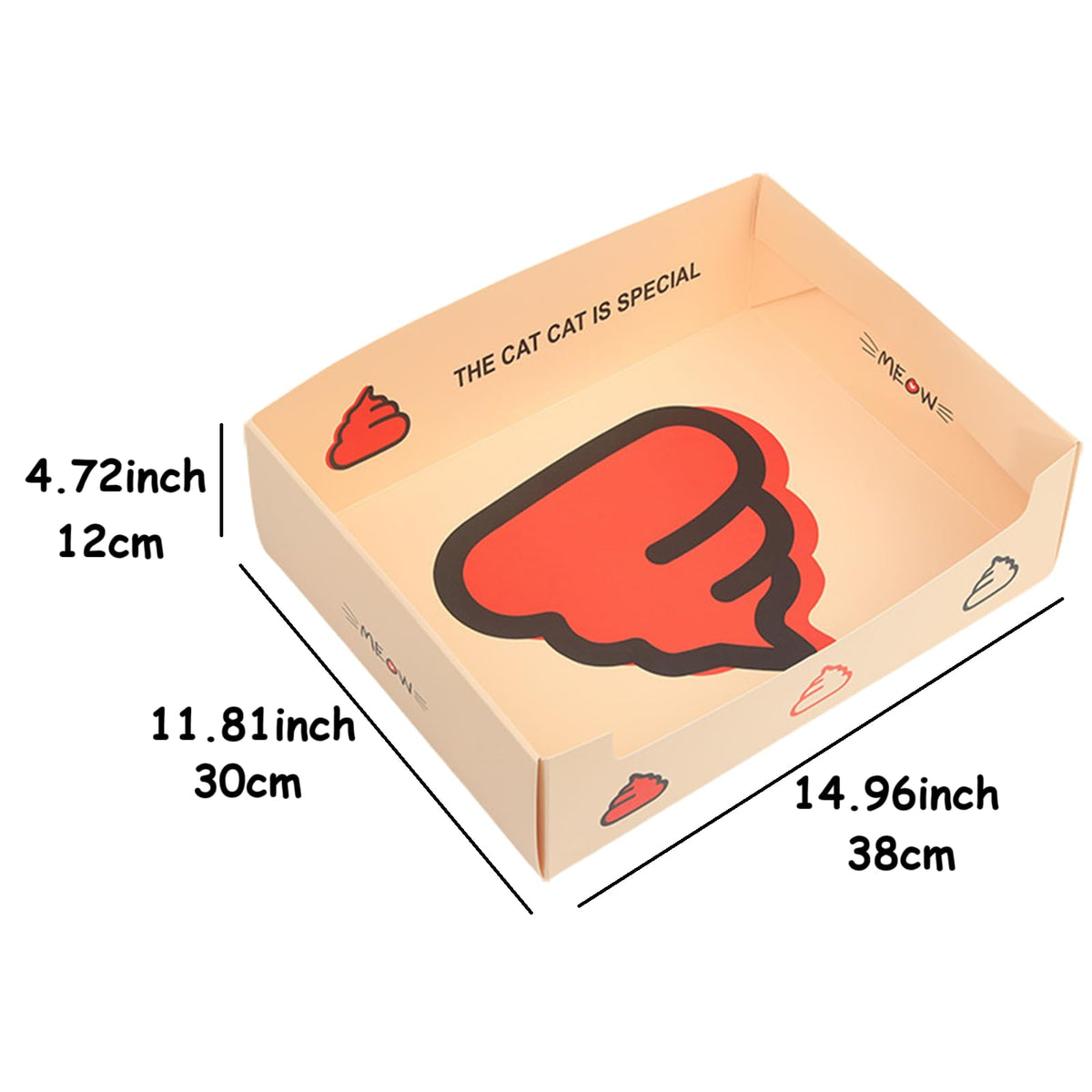 Disposable Foldable Cardboard Cat Litter Box B166915