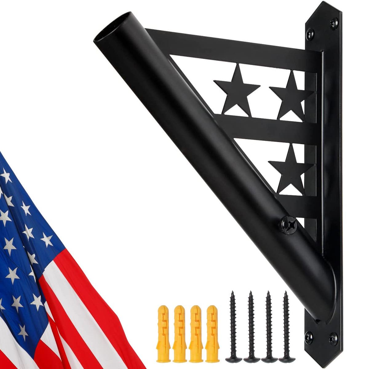 Flag Pole Heavy Duty Iron Weather Resistant Mounting Brackets G456