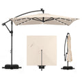 8x8 FT Solar Square Offset Cantilever Umbrella with Base S4575