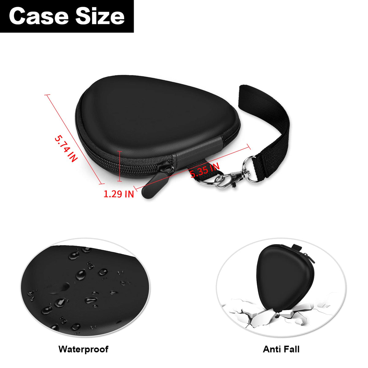 Black Guitar Pick Case with Mesh Pocket V96753