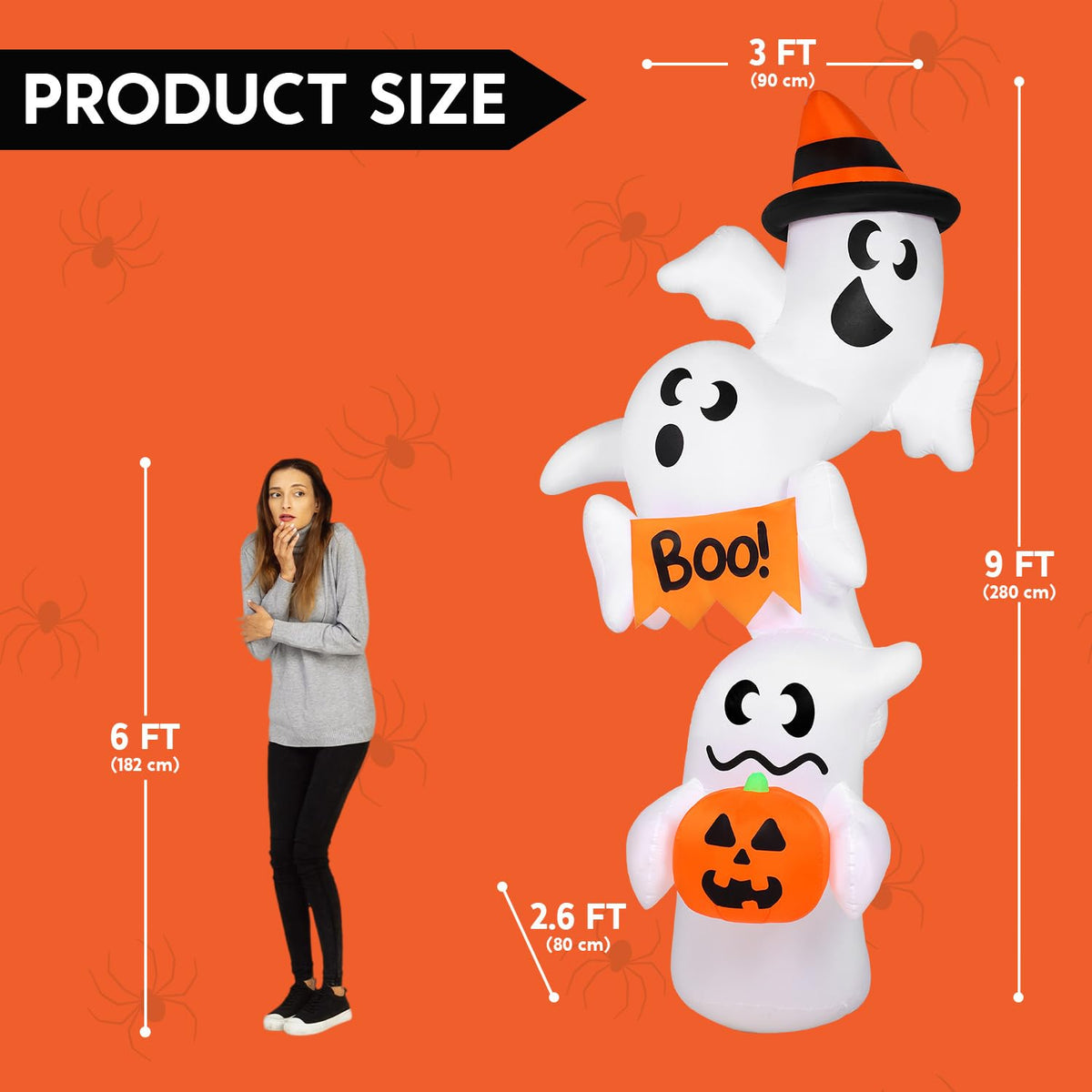 Inflatable Ghost Outdoor Decorations with LEDs M27040