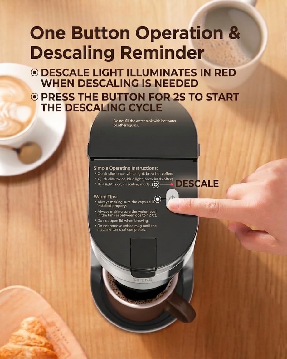 Single Serve Coffee Maker, K-Cup & Ground, Mini, BPA Free, Black U57880