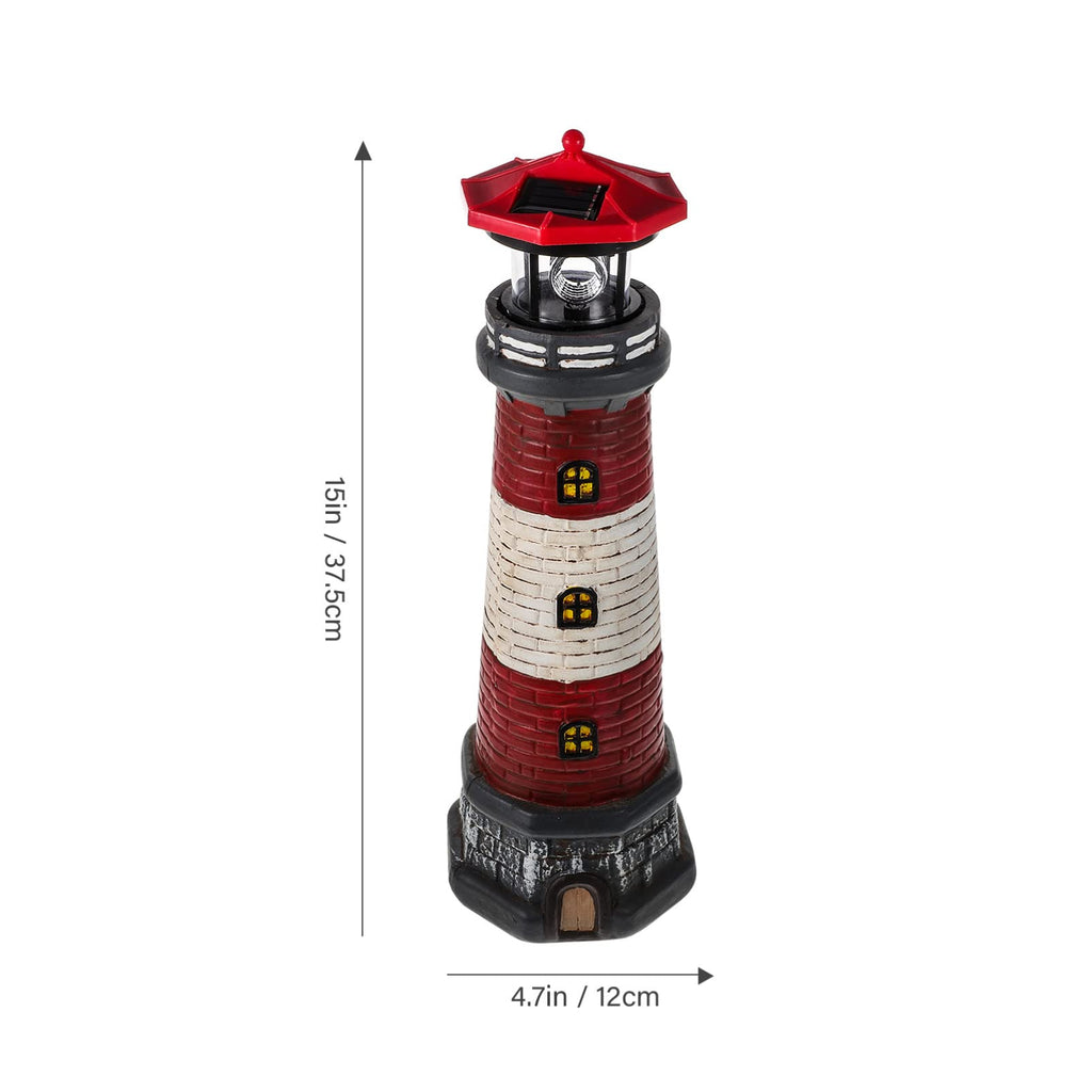 Solar Lighthouse Statue with Solar Light Waterproof Outdoor Decor Z831504