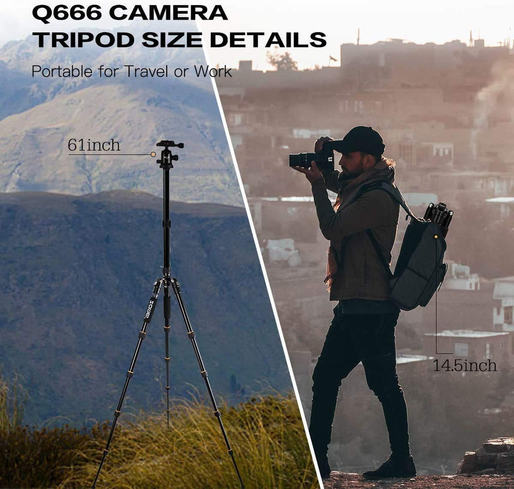 Camera Tripod with Ball Head Quick Release Plate and Carrying Case W14712