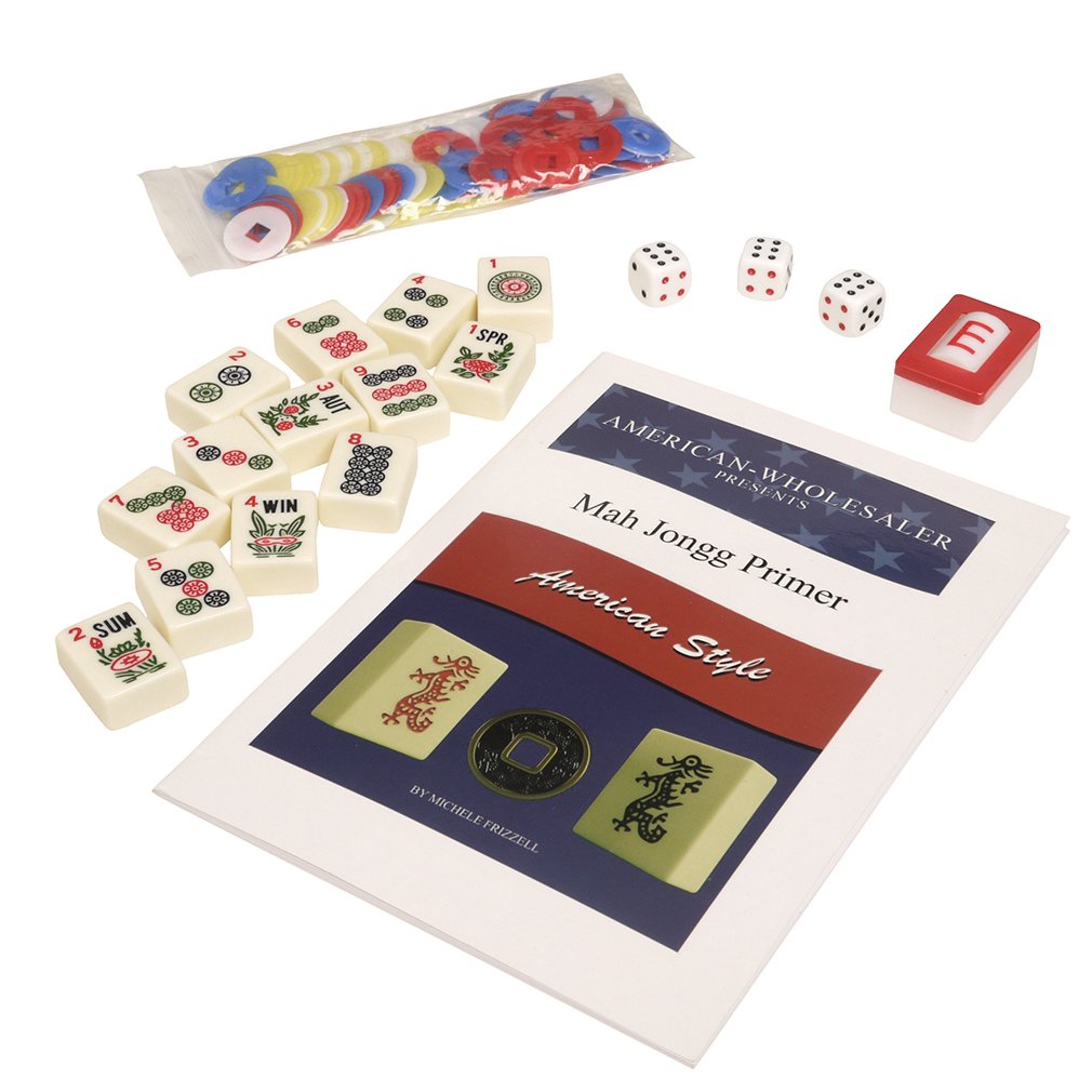 Black Paisley Mahjong Set with Soft Bag, 166 Ivory Colored Engraved Tiles, 4 All-in-One Rack/Pushers A616861