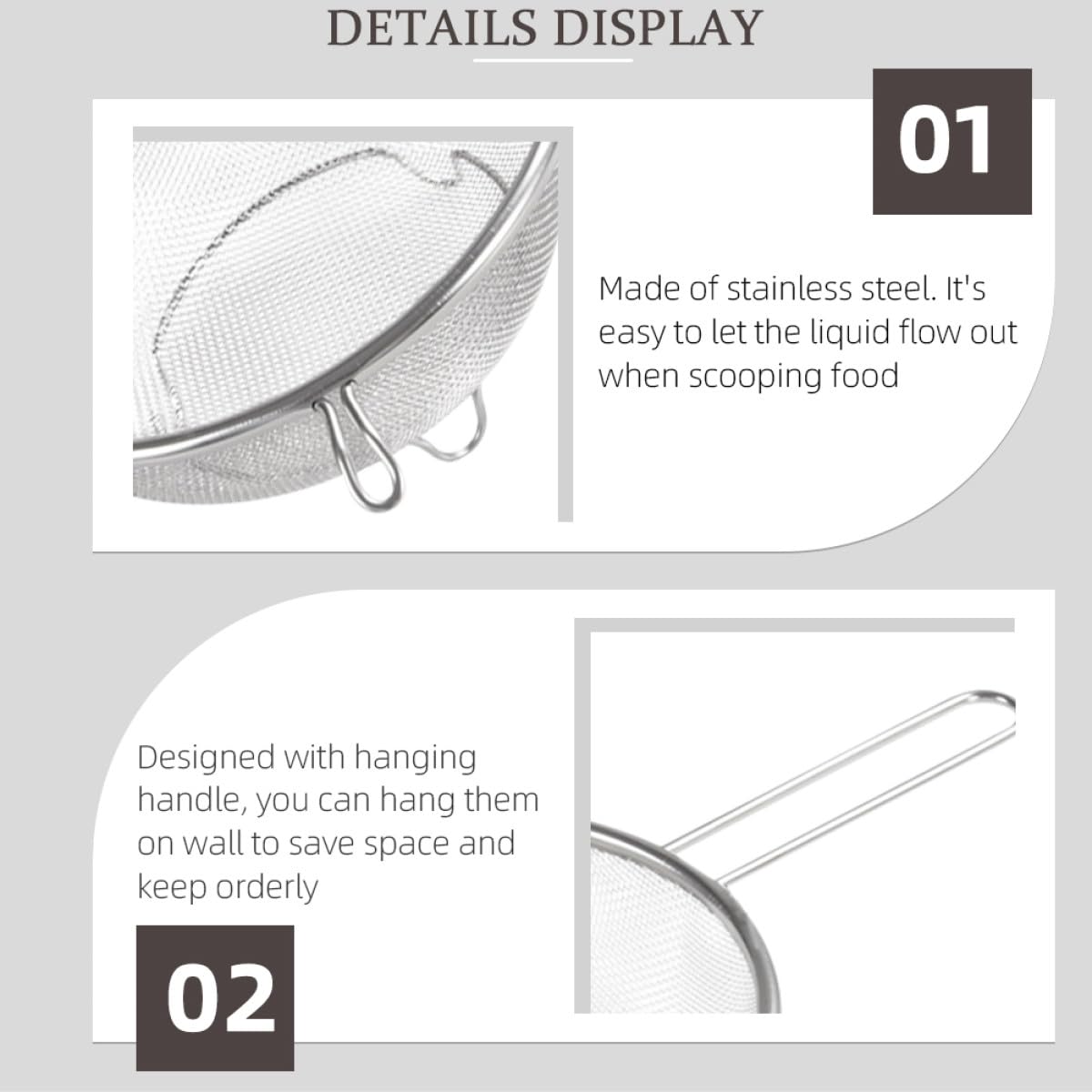 Stainless Steel Fine Mesh Skimmer Spoon A221