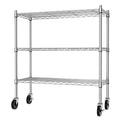 3-Tier Heavy Duty Metal Storage Shelves with Casters V58289