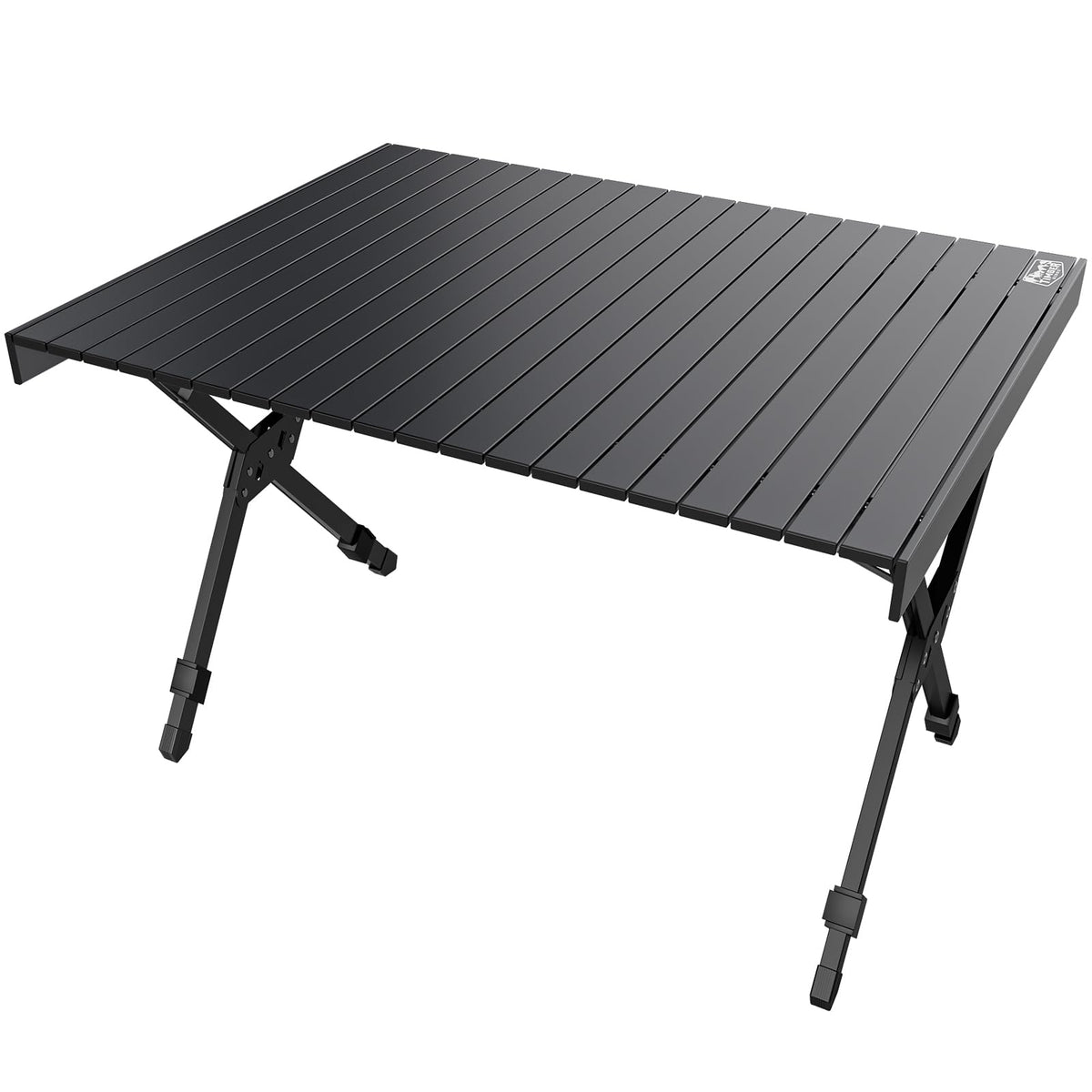 Folding Camping Table Adjustable Height Lightweight Aluminum Black Z9570