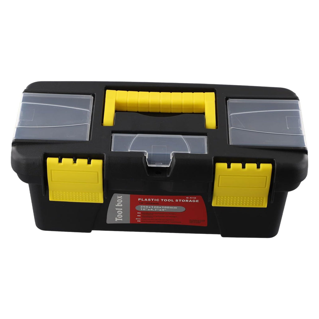 10-Inch Plastic Toolbox with Metal Hinges and 4 Latches F6533