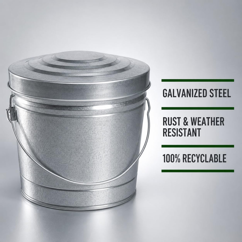 6 Gallon Galvanized Steel Can with Locking Lid Z345186