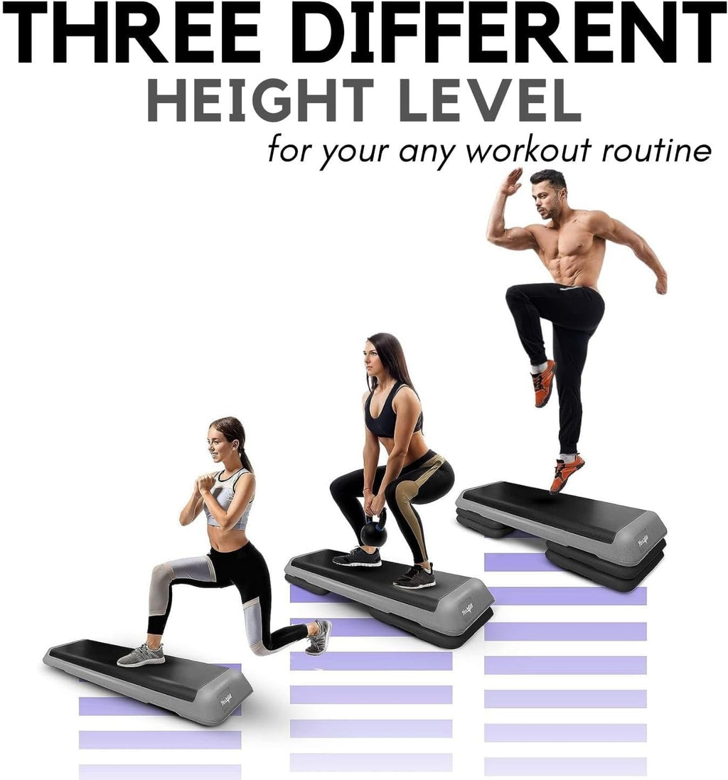Adjustable Aerobic Exercise Step Platform with 4 Risers U9582