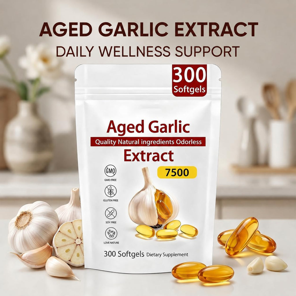 Odorless Organic Garlic Extract Capsules 300 Softgels Y334264