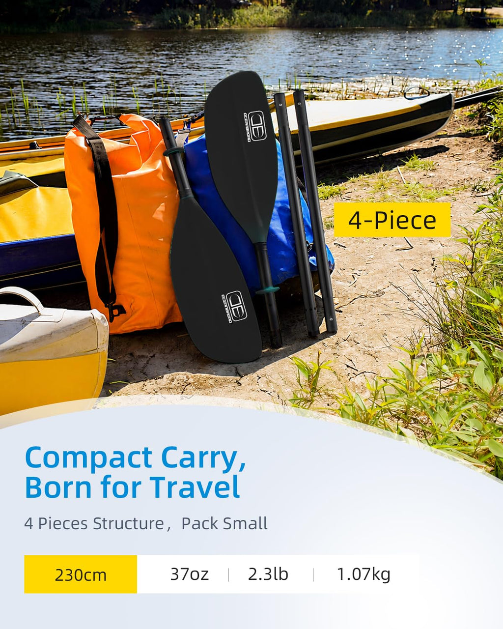 4 Pieces Carbon Fiber Kayak Paddle C14452