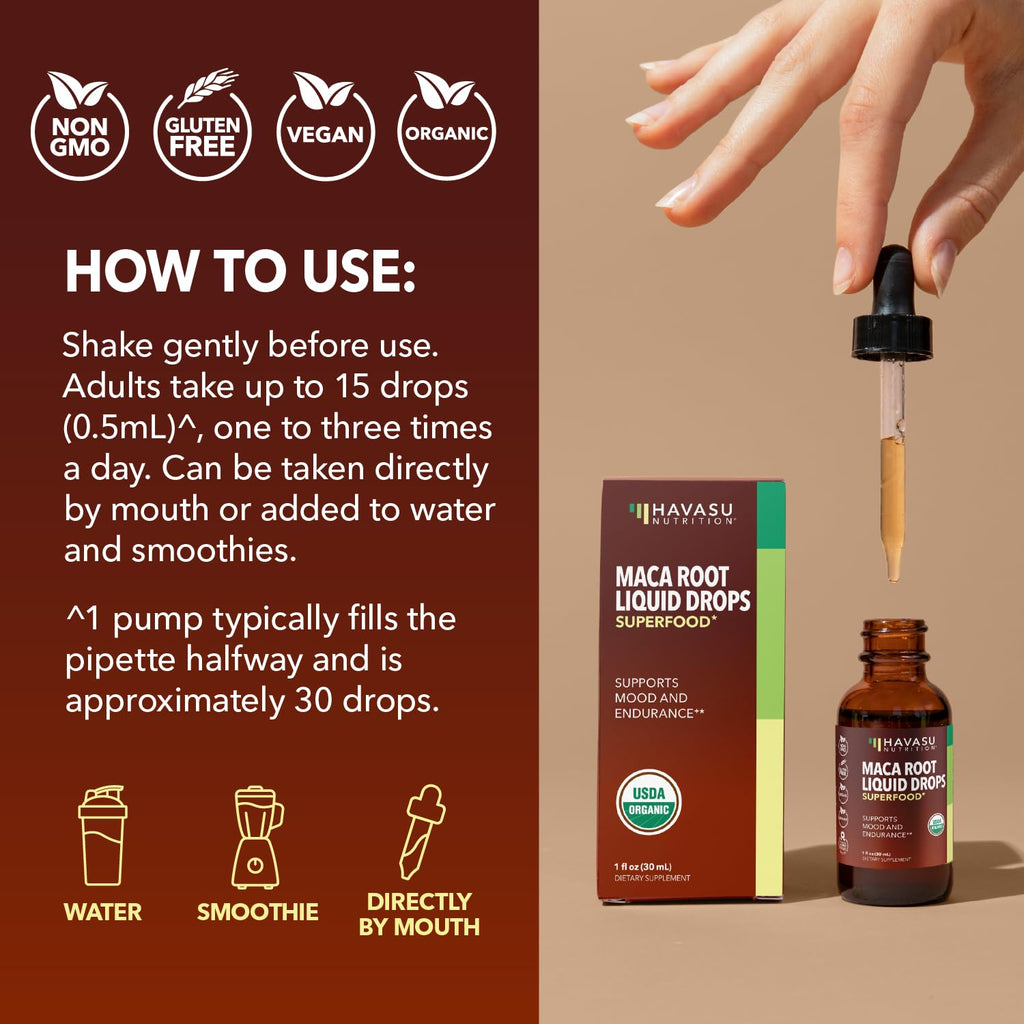 Organic Maca Root Liquid Unflavored 1fl oz Q567