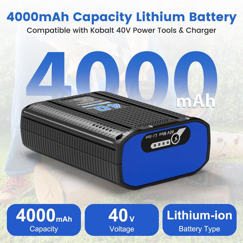 40V Battery with Charger Kit for Cordless Power Tools D851