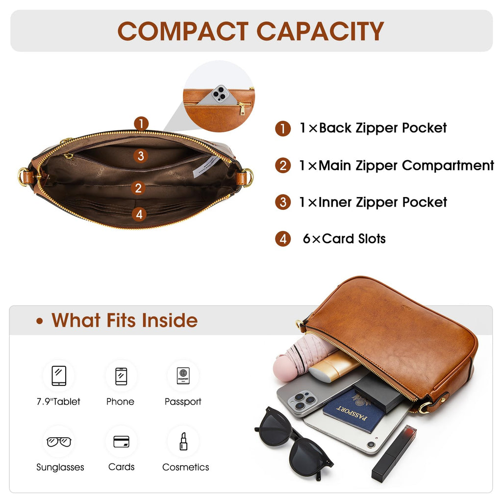 Leather Crossbody Bags with 2 Straps L2699