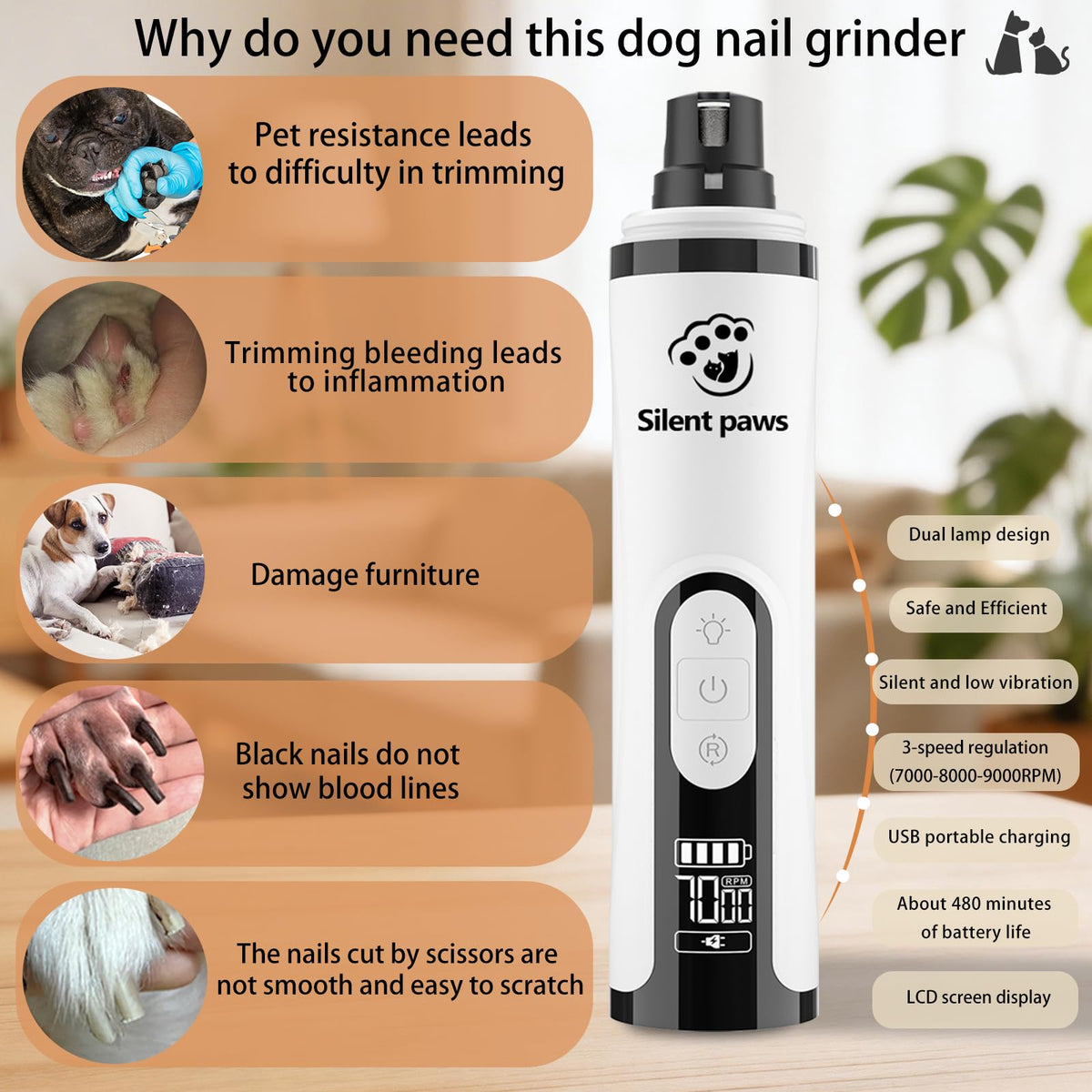 3-Speed Dog Nail Grinder K11366