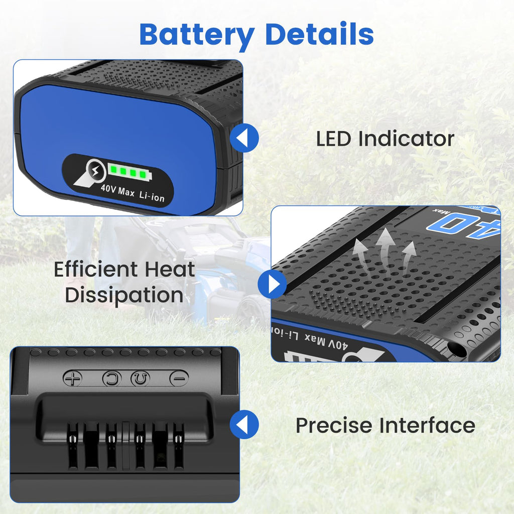 40V Battery with Charger Kit for Cordless Power Tools D851