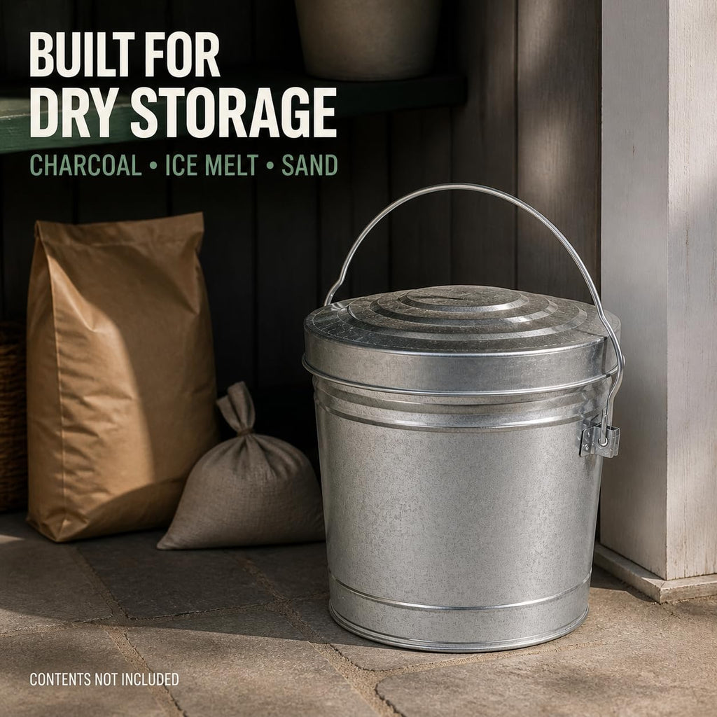 6 Gallon Galvanized Steel Can with Locking Lid Z345186