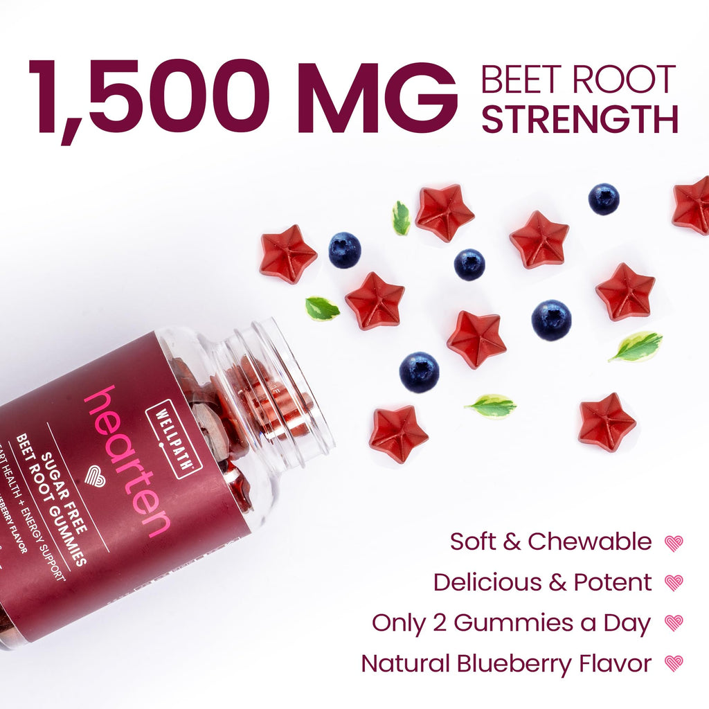 Sugar Free 1500 mg Blueberry Flavor Beet Root Gummies P64212