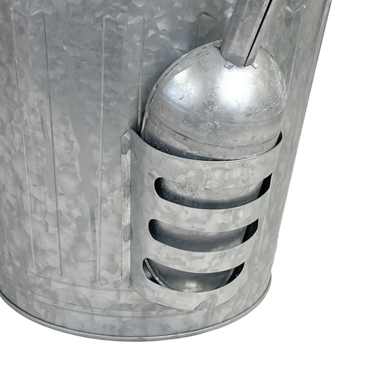 Galvanized Steel Bird Seed Storage Bucket Bin with Scoop H4169