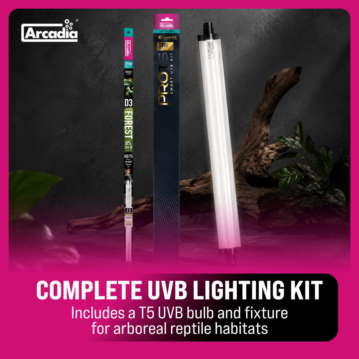 36" 39 Watts 6% UVB Reptile Light Fixture Kit K37531