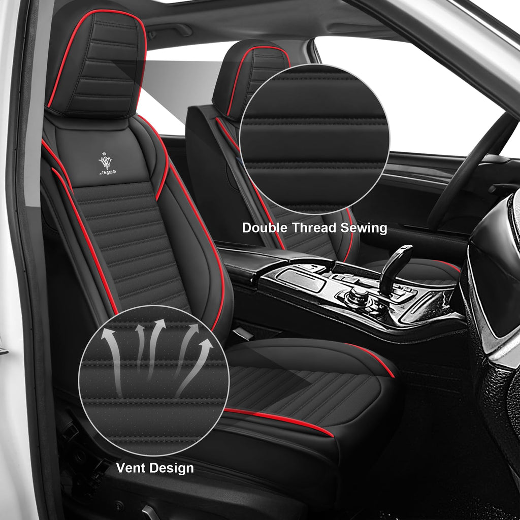Custom Fit Seat Covers Full Set Black and Red F2127