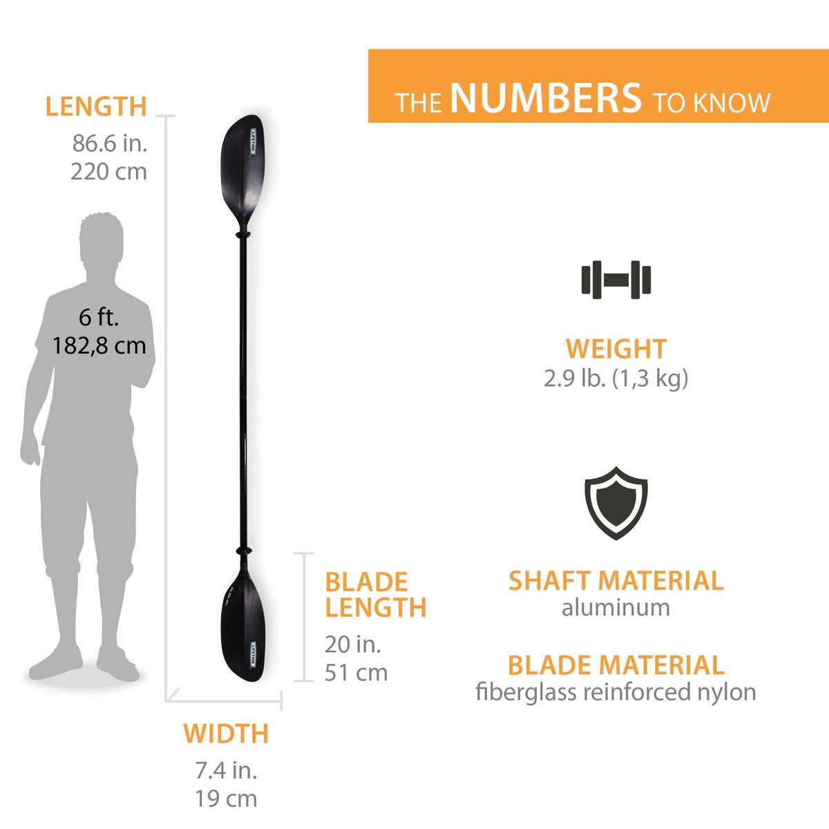 Black Kayak Paddle B8539