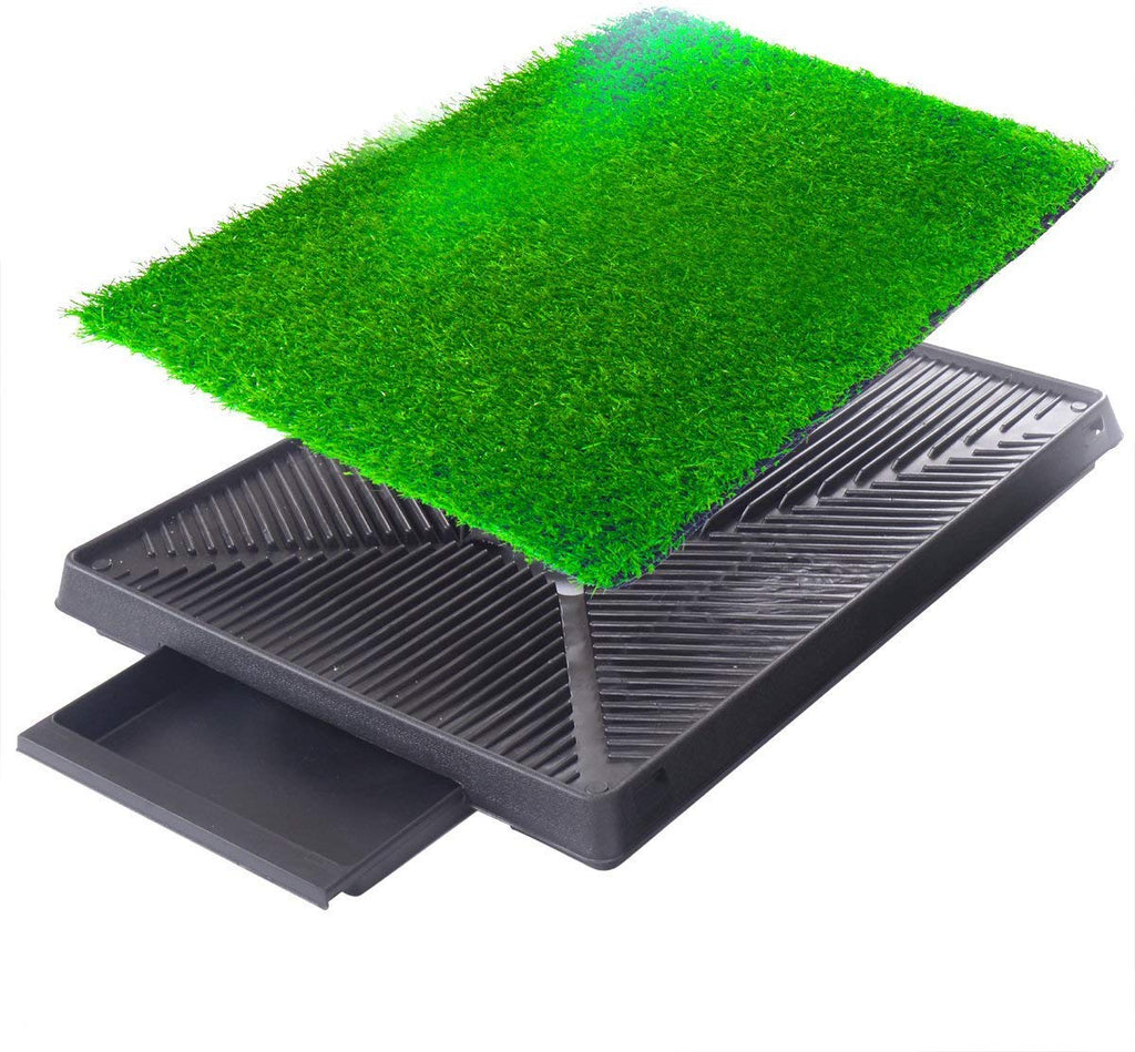 Indoor Outdoor Dog Puppy Potty Trainer Pad Grass Toilet Mat Tray 25"x20" V131