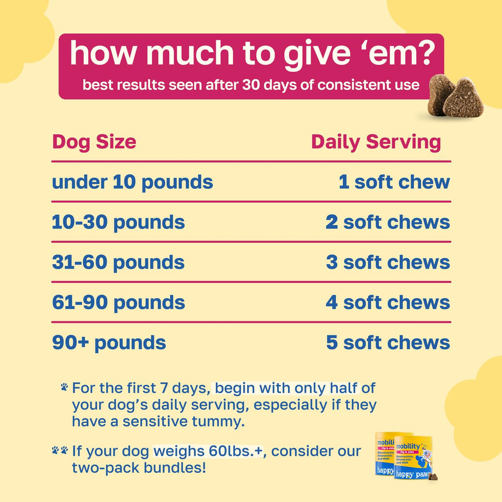 Hip and Joint Supplement for Dogs, 200 Soft Chews F3899
