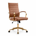 Gold Ergonomic Leather Office Chair I645