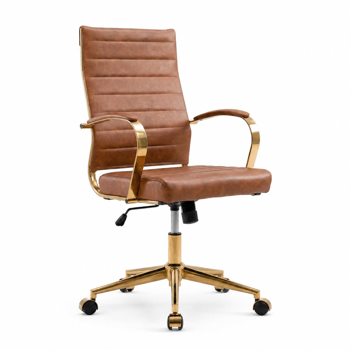 Gold Ergonomic Leather Office Chair I645