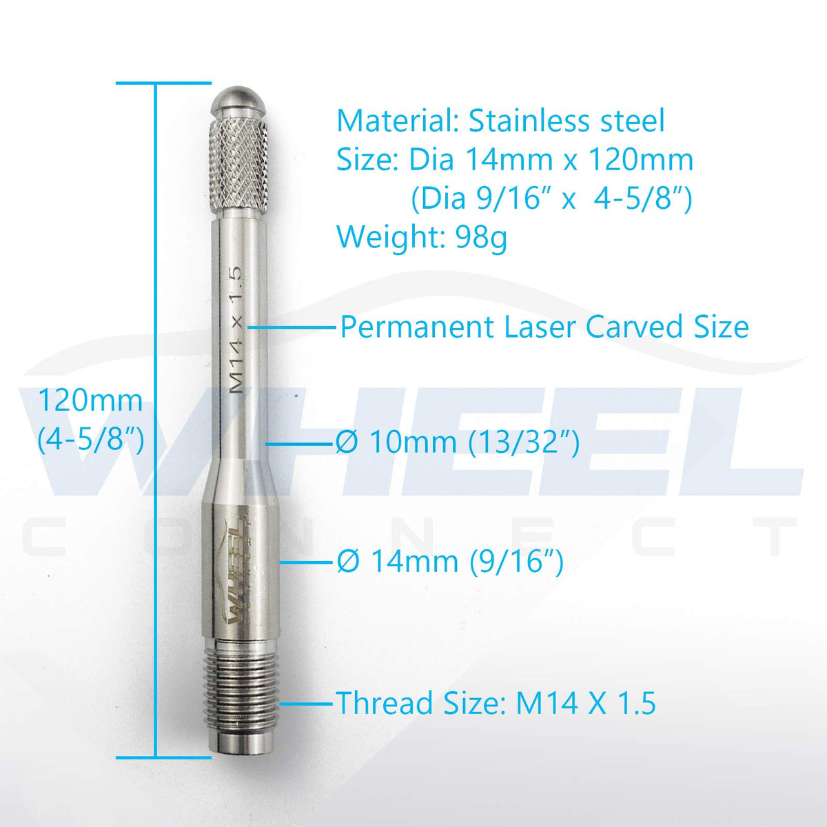 Stainless Steel Wheel Alignment Pin Set of 5 Sizes Z2882